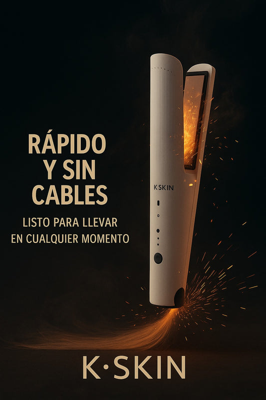 Plancha de Pelo Inalámbrica con Calentamiento Rápido y USB-C